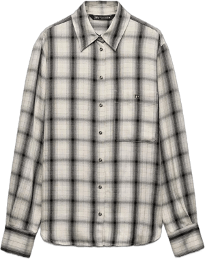 Zara Women's Oversized Plaid Shirt