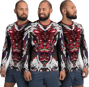 VibeEnvy Sci-Fi Armor Shirt, Futuristic Cyberpunk Cosplay Space Suit Anime Outfit, Cybergoth Clothing Cyborg Robot Mens Rash Guard Costume Athletics