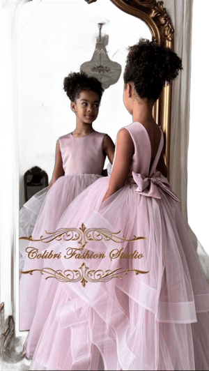 girl dress flower girl dress dress Dusty rose flower girl dress Satin flower girl dress