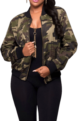 Women's Lightweight Camouflage Bomber Jacket