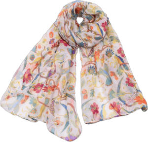 Women's Cotton Floral Brids Print Scarf Wrap Shawl