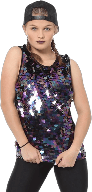 Alexandra Collection Women's Iridescent Sequin Mermaid Tank Top