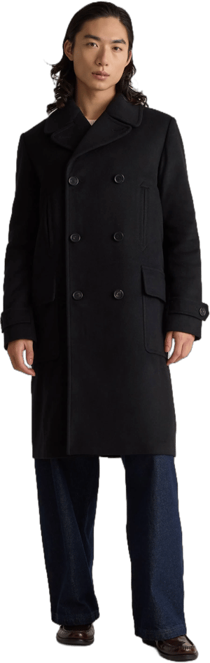 Quince Men's Double-Breasted Italian Wool Topcoat