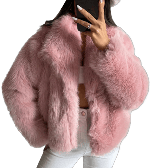 Flygo Women's Faux Fur Coat Fluffy Faux Fur Jacket Long Sleeve Lapel Furry Winter Jackets Shaggy Parka Short Coat