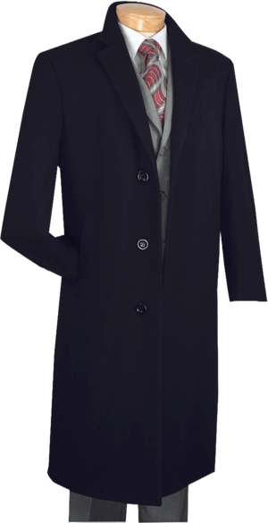 Milan Collection Men's Wool and Cashmere Regular Fit Dress Top Coat