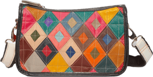 Vintage Genuine Leather Patchwork Crossbody Bag