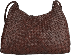 Dragon Diffusion Women's Santa Rosa Woven Leather Crossbody Bag - Dark Brown one-size