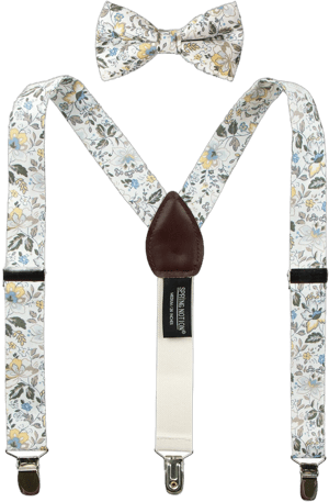 Spring Notion Boys' Cotton Floral Suspenders and Bow Tie