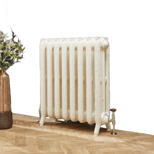 Authentic Cast Iron Radiators White Horizontal Etched Floral Heating 3 Column