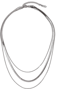 Multi-Layered Silver Chain Necklace