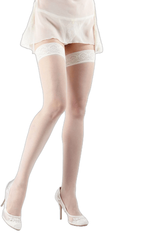 Memoi Women's Romance Silky Sheer 15 Denier Thigh High Stockings