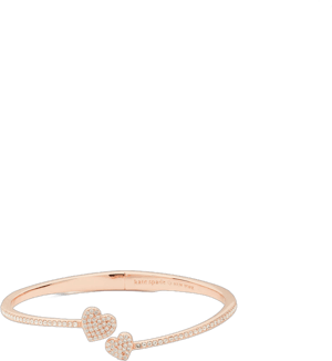 Kate Spade Yours Truly Pave Open Hinge Cuff Bracelet in Rose Gold