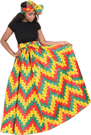 Advance Apparels Women's Rasta Print Ankara Long Maxi Skirt