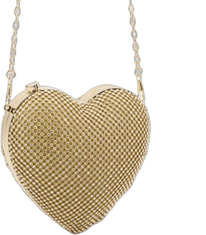 Rhinestone Heart Crossbody Clutch Bag