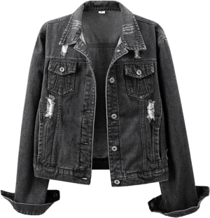 Kedera Women's Distressed Ripped Long Sleeve Denim Jacket