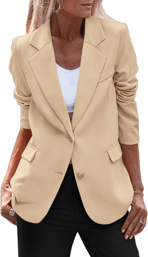 PRETTYGARDEN Women's Trendy Long Sleeve Notch Lapel Blazer