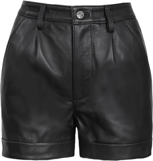 Women's High-Waisted Fitted Leather Shorts