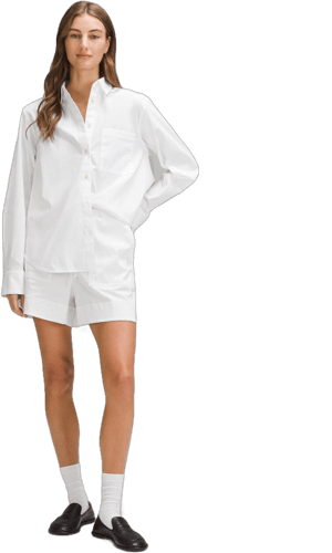 Lululemon Women's Relaxed-Fit Cotton-blend Poplin Button-Down Shirt