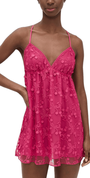 Flora Nikrooz Women's Meg Floral Embroidered Chemise