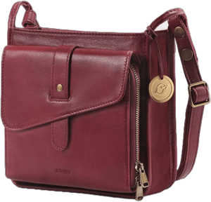 Minooy Athena Organized Design Leather Crossbody Bag / Purse