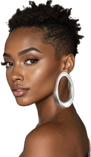 Chunky African Silver Hoop Earrings