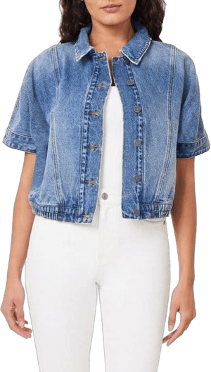 Habitual Women's Jackets & Coats Habitual Oversize Short Sleeve Crop Denim Jacket