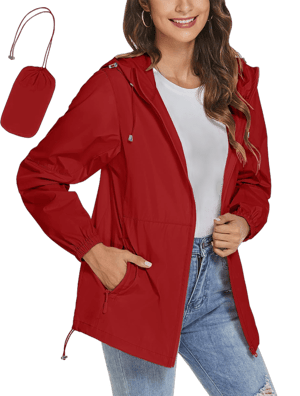 TCOT Women's Waterproof Lightweight Rain Jacket