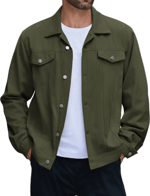 COOFANDY Men's Lightweight Cotton Denim Trucker Jacket