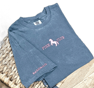 Embroidered Pink Pony Tee