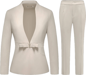 MODFUL Women's Slim Fit Business Pant Suit Set