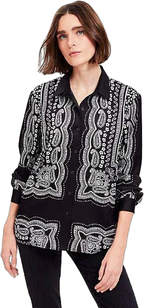 Loft Women's Petite Paisley Everyday Relaxed Shirt