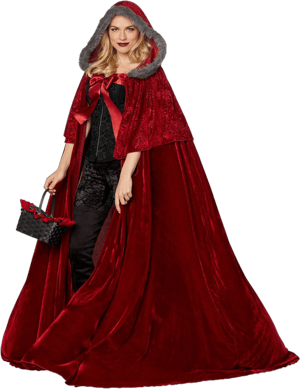 Spirit Halloween Faux Fur Riding Hood Cape