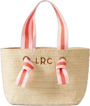 Straw Ribbon Beach Tote