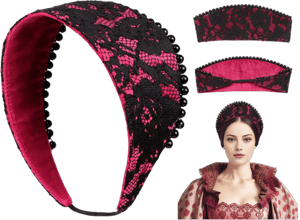 Anne Pearl Velvet Tudor French Hood Headband