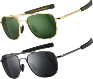 SUNGAIT Men's Military Polarized Pilot Aviator Sunglasses with Bayonet Temples