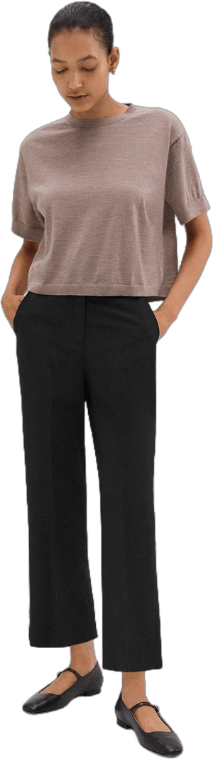 Theory Women's High-Waist Straight-Leg Wool Pants