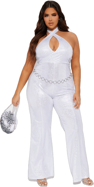 Fashion Nova Women's Dazzling Disco Babe Costume Set