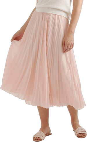 Quince Women's Pleated Chiffon Midi Skirt