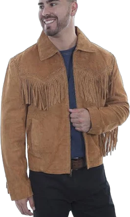 Scully Leather Men's Boar Suede Western Fringe Jacket 221