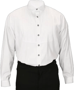 Mens White Cotton Banker/Club Collar Dress Shirt