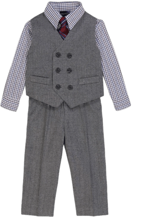 Nautica Toddler Boys Herringbone Vest 4-Piece Set