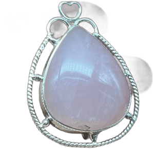 925 Sterling Silver Rose Quartz Gemstone Brooch