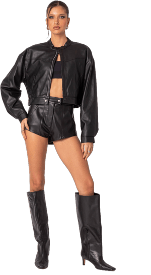 Ramona Women's High-Rise Faux Leather Micro Shorts