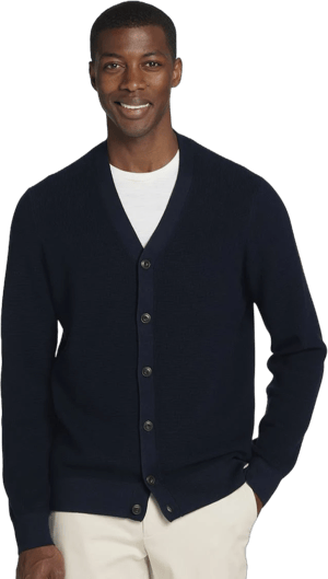 Jos. A. Bank Men's Tailored Fit Waffle Texture Cardigan