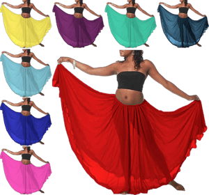 Women's Satin Full Circle Flamenco Skirt