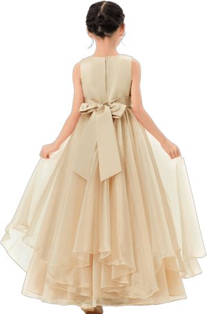 Tiered Ruffle Organza Flower Girl Dress