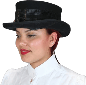 Ladies Riding Hat with Feathers & Pleats