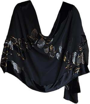 JJcollection Silk Base Burn-Out Velvet Shawl