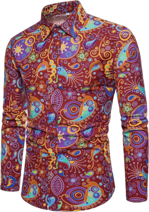 Vintage 70s Disco Paisley Linen Shirt