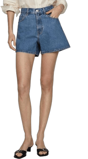 MANGO Women's High-Rise Relaxed Denim Shorts